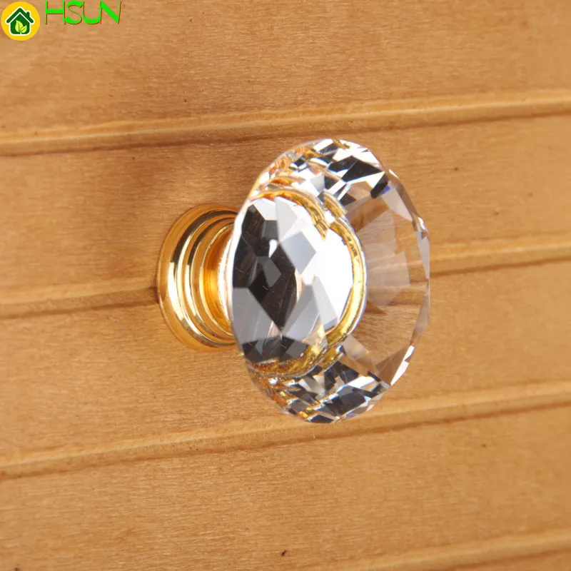 Furniture Hardware Gold - 크리스탈 골드 찬장 손잡이 유리 서랍