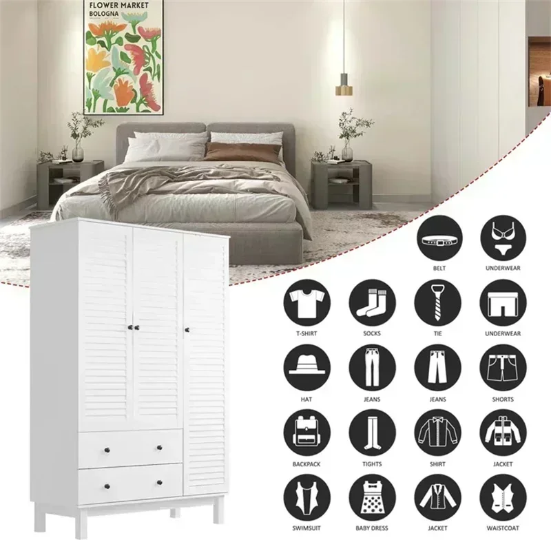 새로운 심플 모던 디자인의 흰색 원목 옷장, 넉넉한 수 - Z. A. Furniture 리뷰 및 가격