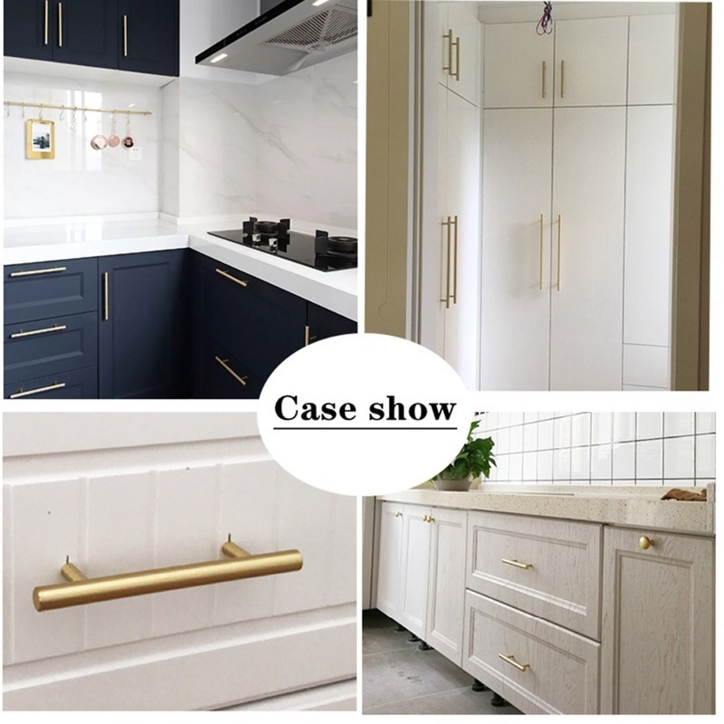 현대 골드 브러시 스트레이트 찬장 핸들 손잡이 스테인레 - Furniture Hardware Gold 리뷰 및 가격