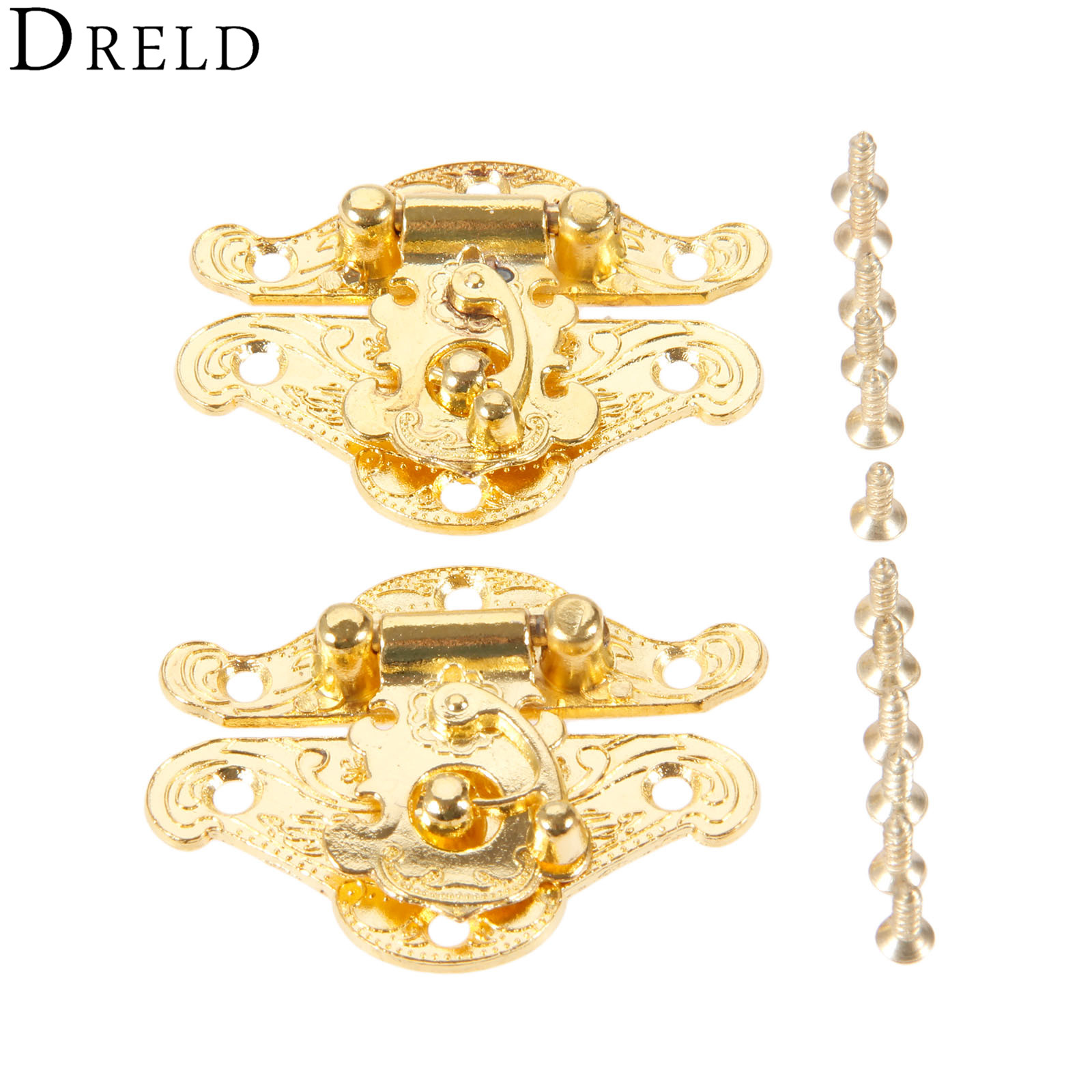 DRELD-골동품 골드 박스 래치 걸쇠, 잠금 캐치 래 - Furniture Hardware Gold 리뷰 및 가격