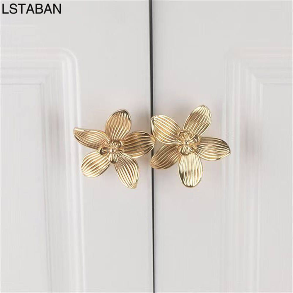 꽃 모양 순금 주방 캐비닛 문 손잡이 아연 합금 블랙  - Furniture Hardware Gold 리뷰 및 가격
