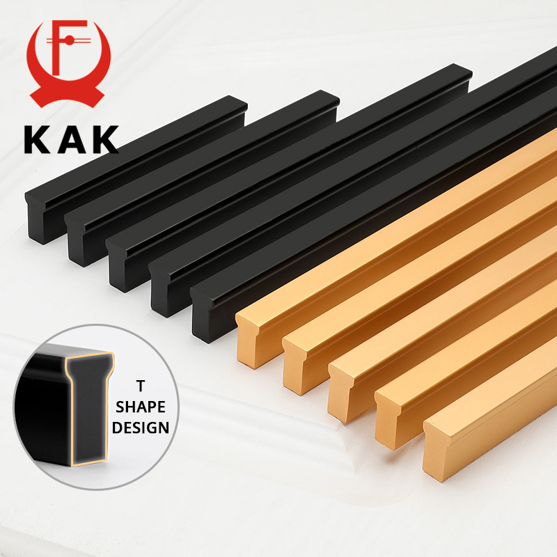 KAK-아메리칸 스타일 블랙 캐비닛 손잡이, 골드 T  - Furniture Hardware Gold 리뷰 및 가격